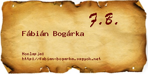 Fábián Bogárka névjegykártya